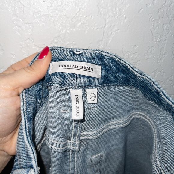 Good American Blue Good Curve Straight Leg‎ Jeans Size 6/28 - Picture 6 of 7